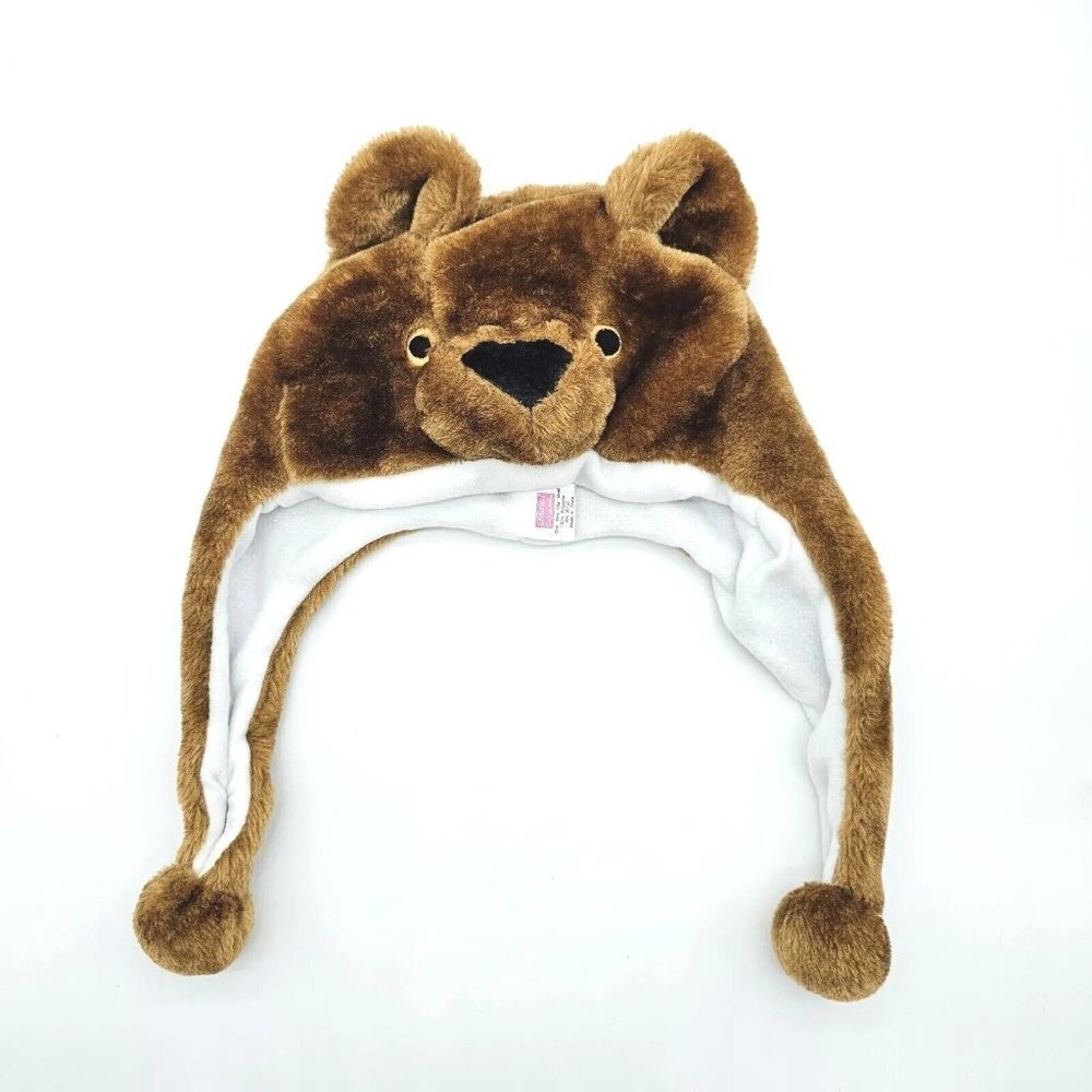 Tru Fit Winter Kids Headwear Plush Animal Hat Bear Brown One Size Unisex Beanie